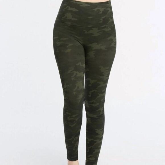 SPANX LEGGINGS CAMOUFLAGE TUMMY CONTROL HIGH WAIST LOOK AT ME NOW  SIZE X-LARGE - Picture 5 of 13